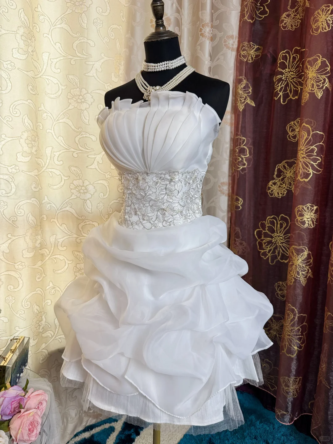 Classy White Strapless Pleated Short Homecoming Dress Formal 21st Birthday Outfits SP82