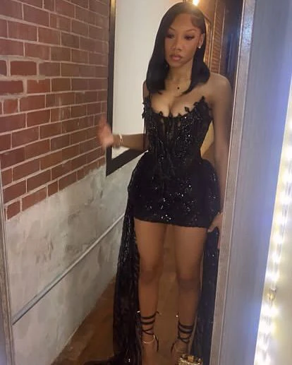 Sexy Black Tulle Sequins Short Cocktail Dress Formal Homecoming Dress Birthday Outfits Y9319