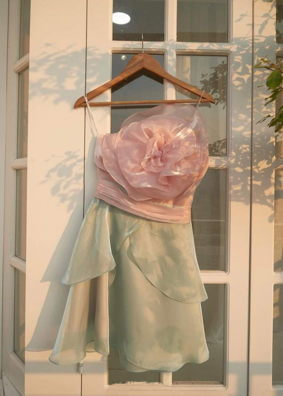 Chic Flower Design Short Homecoming Dress,Mini Dress,Beach Dress Y2000