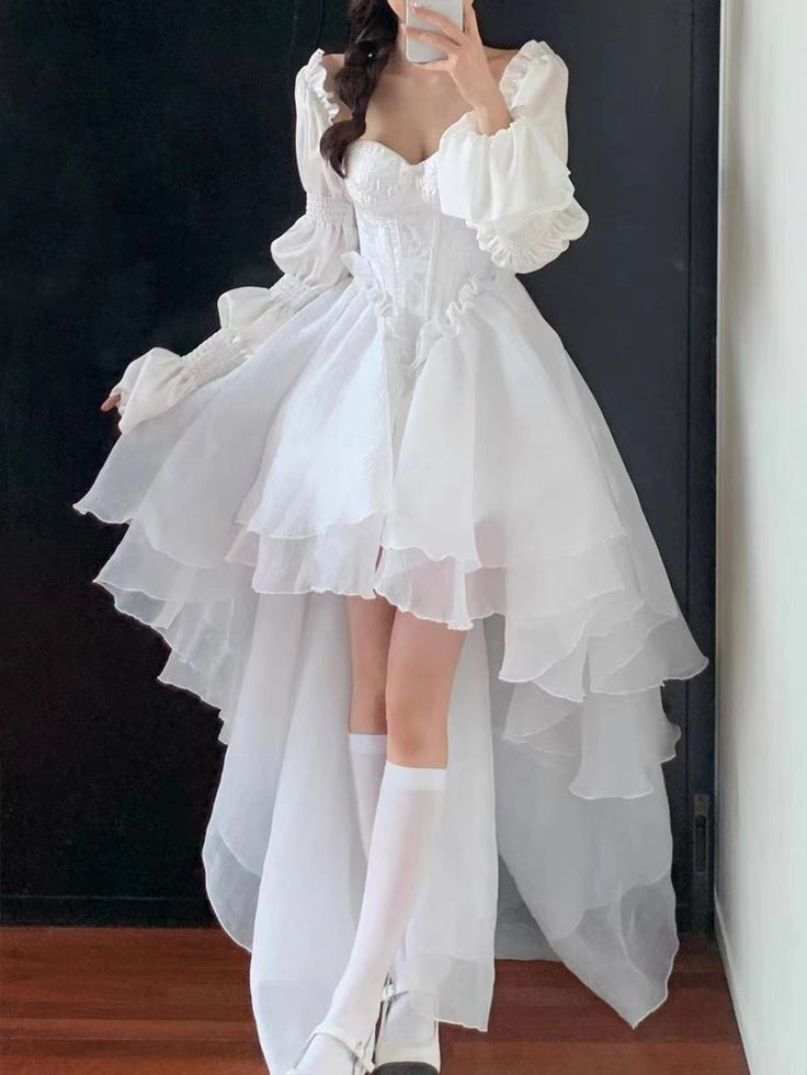 White Tea Break Dress, Romantic Prom Dress,Ruffle Corset Top, Graduati Simplepromdress White Tea Break Dress, Romantic Prom Dress,Ruffle Corset Top, Graduati Simplepromdress