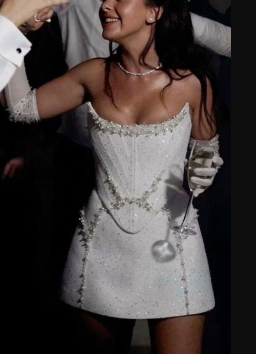 Classy White Strapless Satin Sequin Beaded Short Birthday Outfits Formal Homecoming Dress Y9276