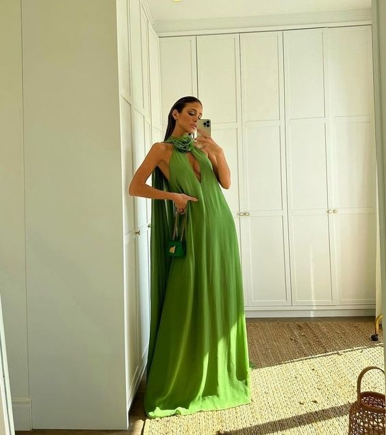 Simple Green Long Prom Dress Green Maxi Dress Y7091 Simplepromdress