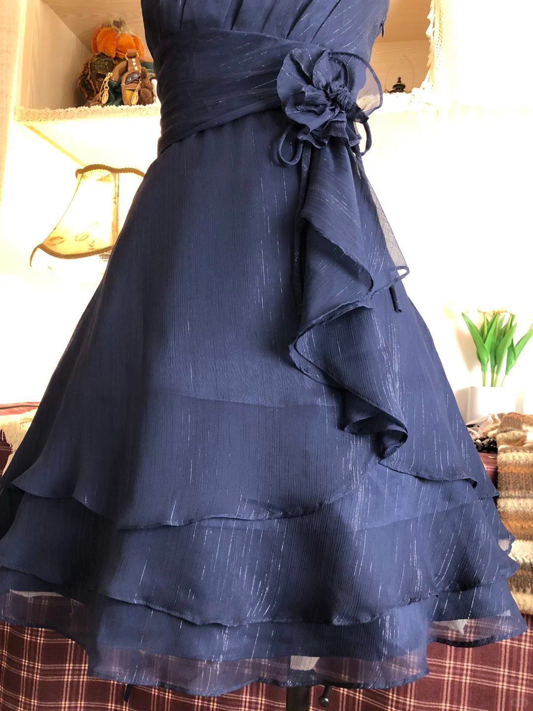 Elegant Spaghetti Straps Navy Blue Short Homecoming Dress Birthday Outfits Y9466