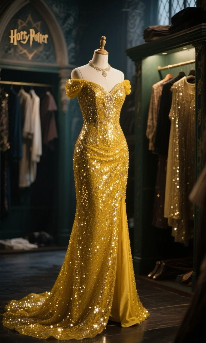Gorgeous Off The Shoulder Yellow Sequin Beaded Mermaid Prom Gown Formal Birthday Party Dress SP673