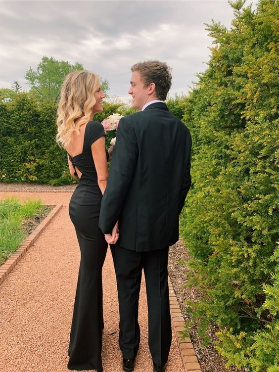 Sexy Black Sheath Prom Dress,Black Graduation Dress Y5776
