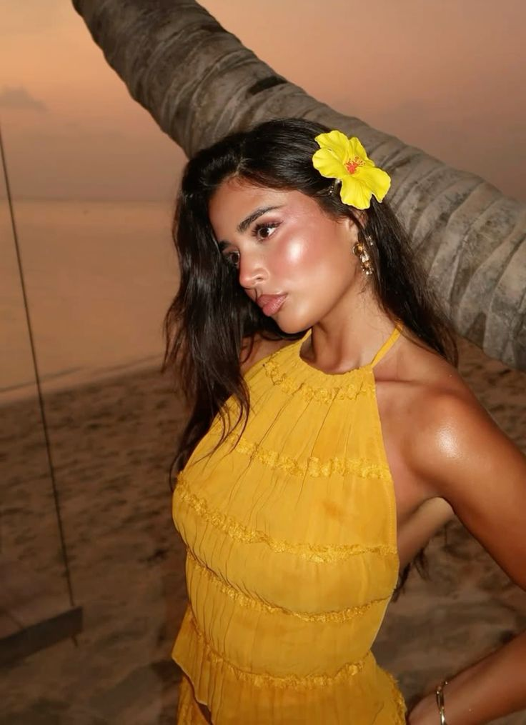 Sexy Halter Chiffon Backless Party Dress,Orange Long Vacation Dresses Two Piece Y8751