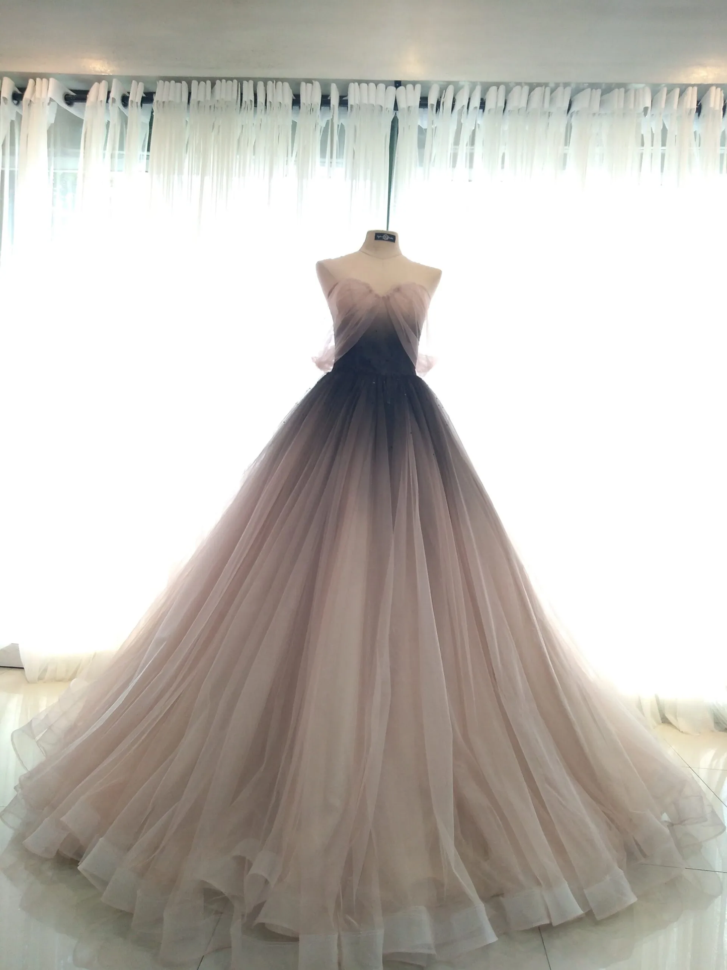 ombre prom dresses, ball gown, off shoulder prom dresses, bridal party dresses, formal dresses long Y1818