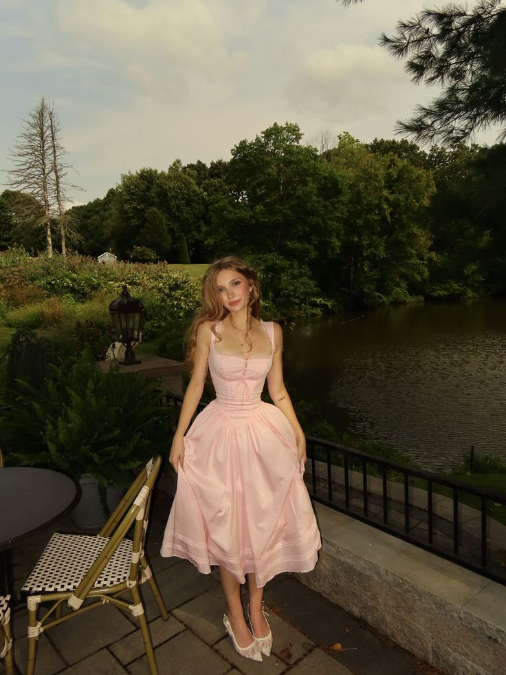 Cute Pink Satin A Line Birthday Outfits Long Party Dress SP867