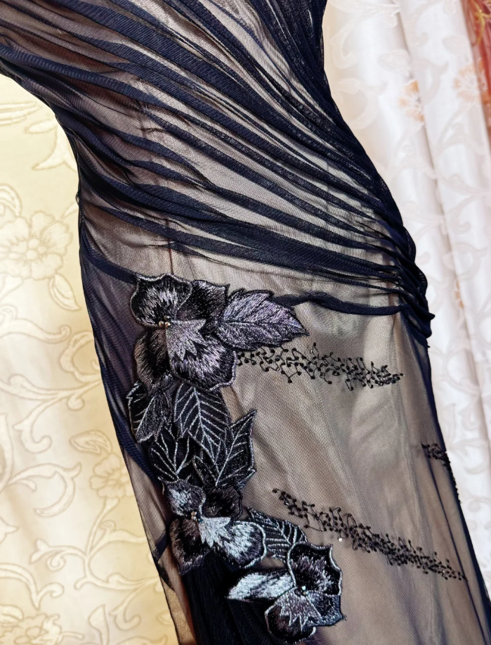 Vintage Tulle Beaded Appliques Long Evening Dress 19th Birthday Outfits SP1888