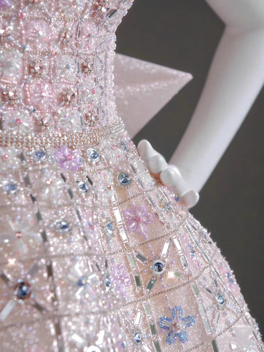 Pretty Strapless Pink Tulle Beaded Mini Birthday Dress Short Homecoming Dress With Bow Y9317
