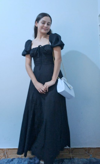 Retro A-line Long Prom Dress with Puff Sleeves Y2694