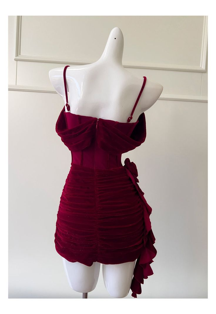Vintage Sheath Burgundy Velvet Cocktail Dress Short Graduation Homecoming Dress Y9041