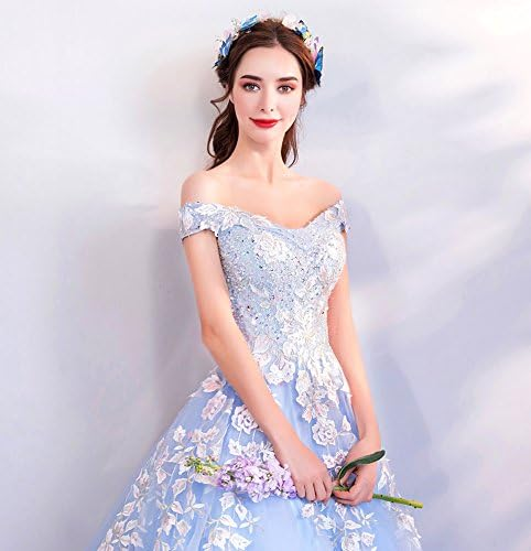 Blue Off The Shoulder Quinceanera Dresses Blue Ball Gown Y52
