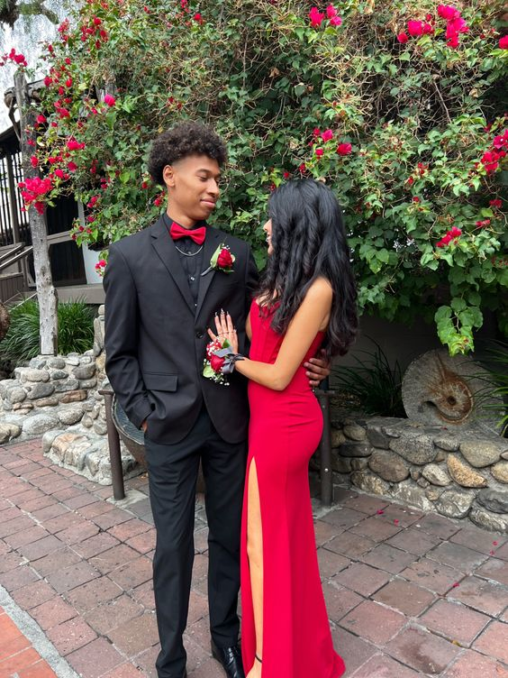 Prom Tux With Red Dress Navy Suit Red And Navy Blue Outfits Red