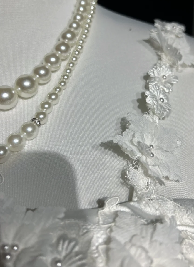 Pretty White One Shoulder Satin Pleated Appliques Mermaid Long Wedding Dress SP1284