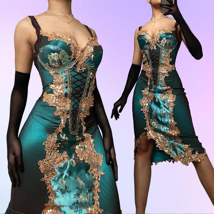 Vintage Green Satin Sequin Beaded Homecoming Dress Birthday Outfits Y9713