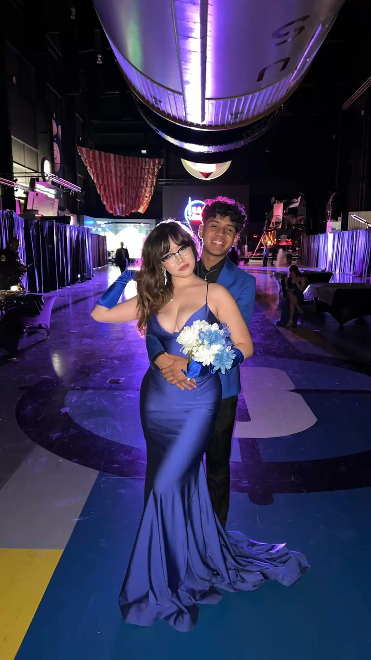 Classic Royal Blue Mermaid Evening Dress with Train Y4229