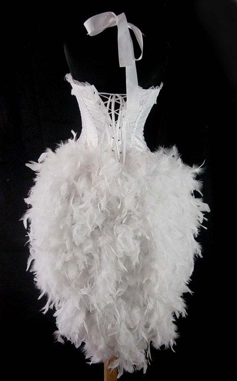 White Victorian Feather Short Cocktail Dress Sexy Birthday Outfits Y9021
