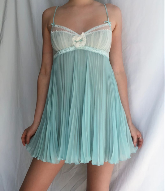 Classy Spaghetti Straps Blue Chiffon Pleated Short Graduation Homecoming Dress Formal 20th Birthday Outfits Y9923