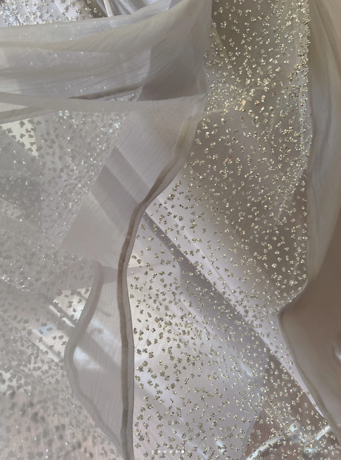 Classy Purple Sequins Tulle Beaded Tassel Prom Dress A Line Evening Dress Y8586