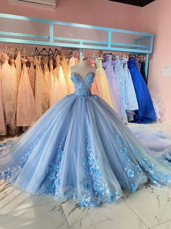 Sky Blue Sweetheart Quinceanera Dress with Appliques Sweet 16 Dress Ba Simplepromdress Sky Blue Sweetheart Quinceanera Dress with Appliques Sweet 16 Dress Ba Simplepromdress