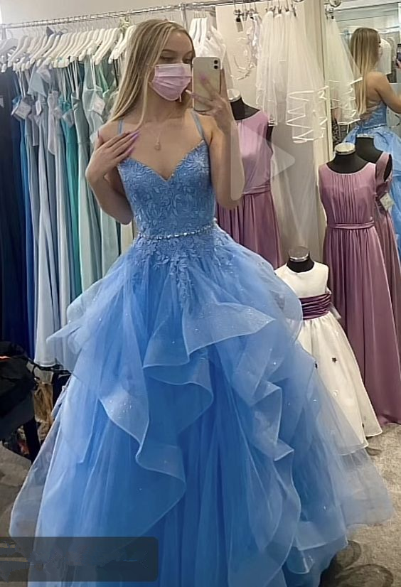 Generous A-line Blue Ruffles Prom Dress,Blue Graduation Dress Y1078 Simplepromdress Generous A-line Blue Ruffles Prom Dress,Blue Graduation Dress Y1078 Simplepromdress