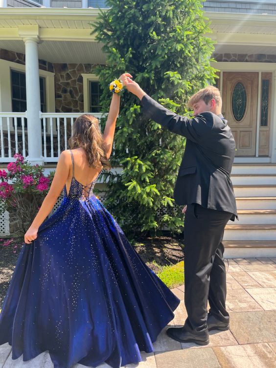 Cute A Line Backless Prom Dresses,Graduation Dress For Teens Y1472