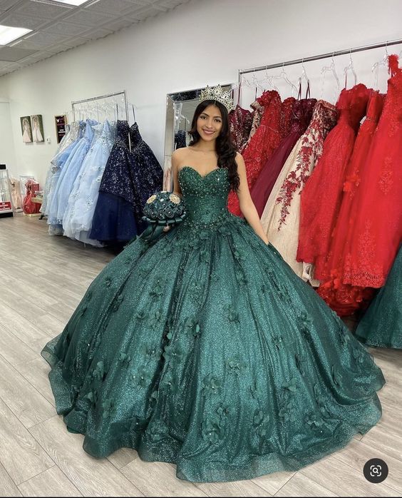 Romantic Dark Green Sweetheart Neckline Adult Dress Appliqued Lace Bus Simplepromdress Romantic Dark Green Sweetheart Neckline Adult Dress Appliqued Lace Bus Simplepromdress