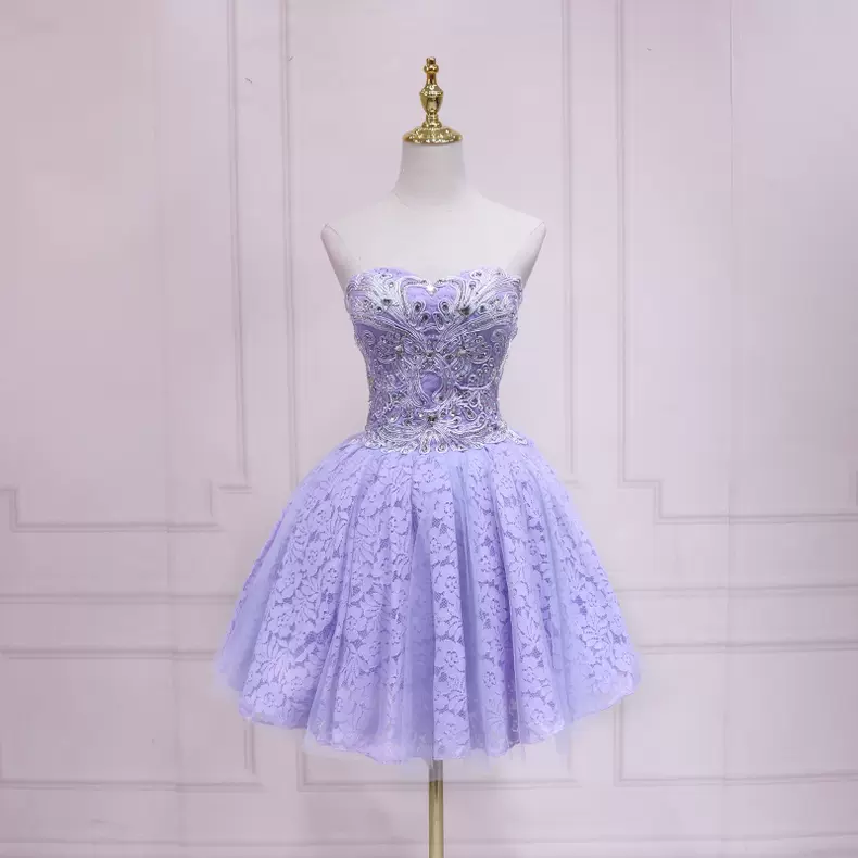 Purple Lace Short Homecoming Dress Strapless Homecoming Dress s37 Simplepromdress Purple Lace Short Homecoming Dress Strapless Homecoming Dress s37 Simplepromdress