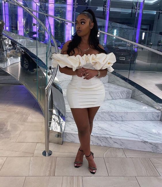 Thigh Length Ruffle Sleeve Pretty Off Shoulder Black Girl Homecoming D Simplepromdress Thigh Length Ruffle Sleeve Pretty Off Shoulder Black Girl Homecoming D Simplepromdress