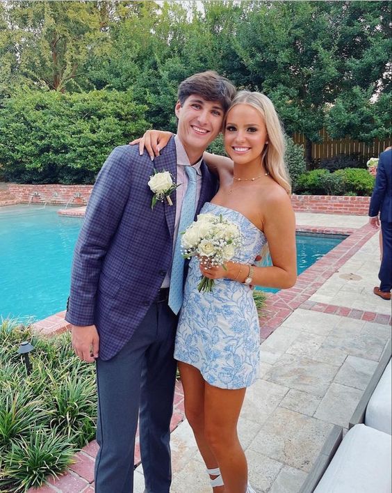 Blue Strapless Short Homecoming Dress,Summer Outfit Dress Y1517 Simplepromdress Blue Strapless Short Homecoming Dress,Summer Outfit Dress Y1517 Simplepromdress