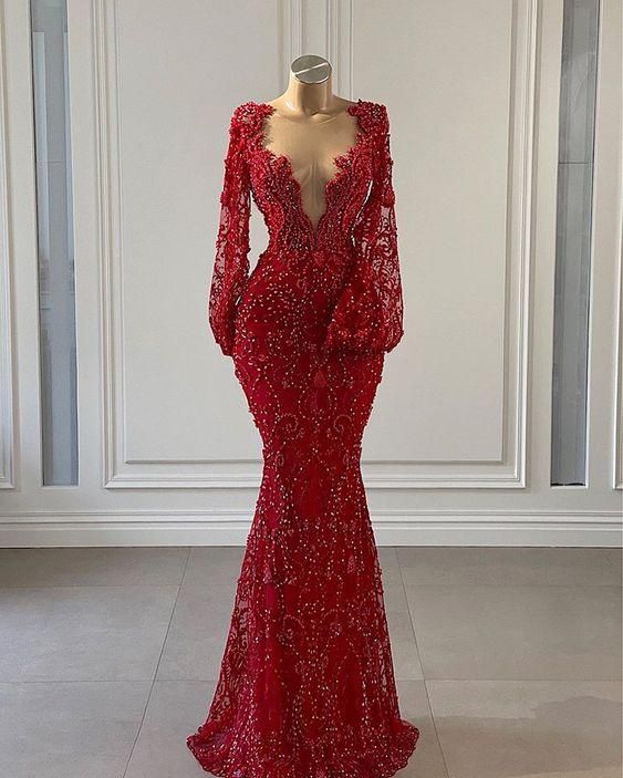 Red Prom Dress long Prom Dresses Long Sleeve Lace Mermaid Evening Gown Simplepromdress Red Prom Dress long Prom Dresses Long Sleeve Lace Mermaid Evening Gown Simplepromdress