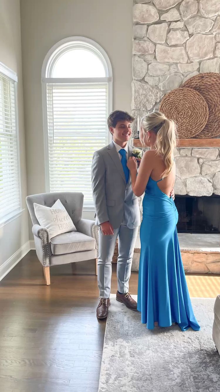 Mermaid Blue Backless Prom Dress , Elegant Blue Formal Gown , Graduation Prom Y749