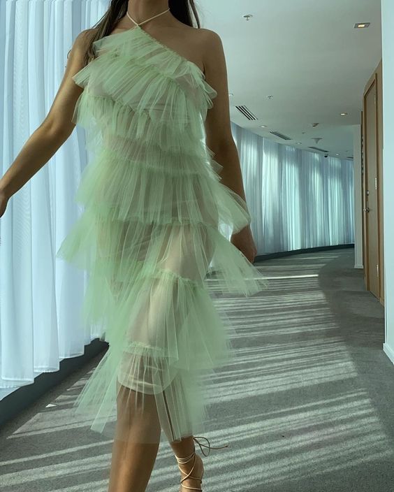 Elegant A-line Layered Tulle Party Dress New Arrival Short Prom Dress Y459