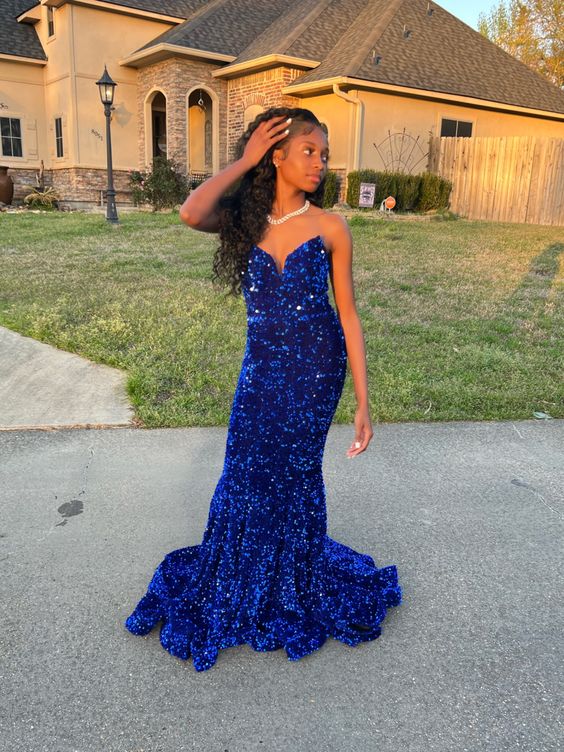 Royal Blue Mermaid Sequins Prom Dress Graduation Dress Black Girls Pro Simplepromdress Royal Blue Mermaid Sequins Prom Dress Graduation Dress Black Girls Pro Simplepromdress