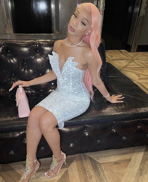 Sequin Birthday Dresses For 21st Birthday Custom Oyemwen Sequin High Slit Birthday Dress M Sequin Birthday Dresses For 21st Birthday Custom Oyemwen Sequin High Slit Birthday Dress M
