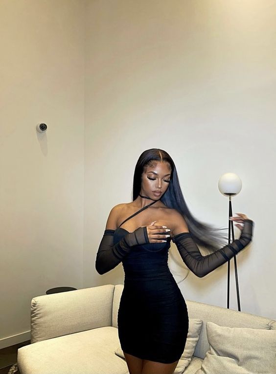 Sexy Black Bodycon Dress, 21th Birthday Outfit Dress,Black Mini Homecoming Dress Y1231