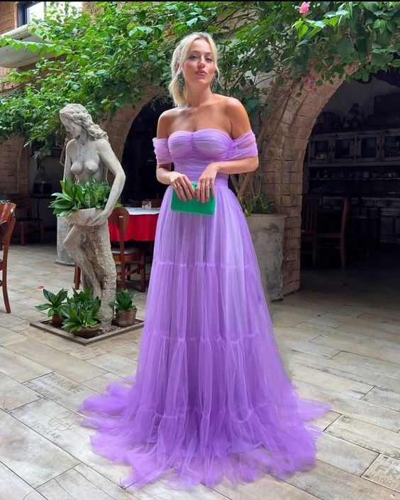 Lilac tulle long prom dress A line evening dress Y1308 Simplepromdress Lilac tulle long prom dress A line evening dress Y1308 Simplepromdress