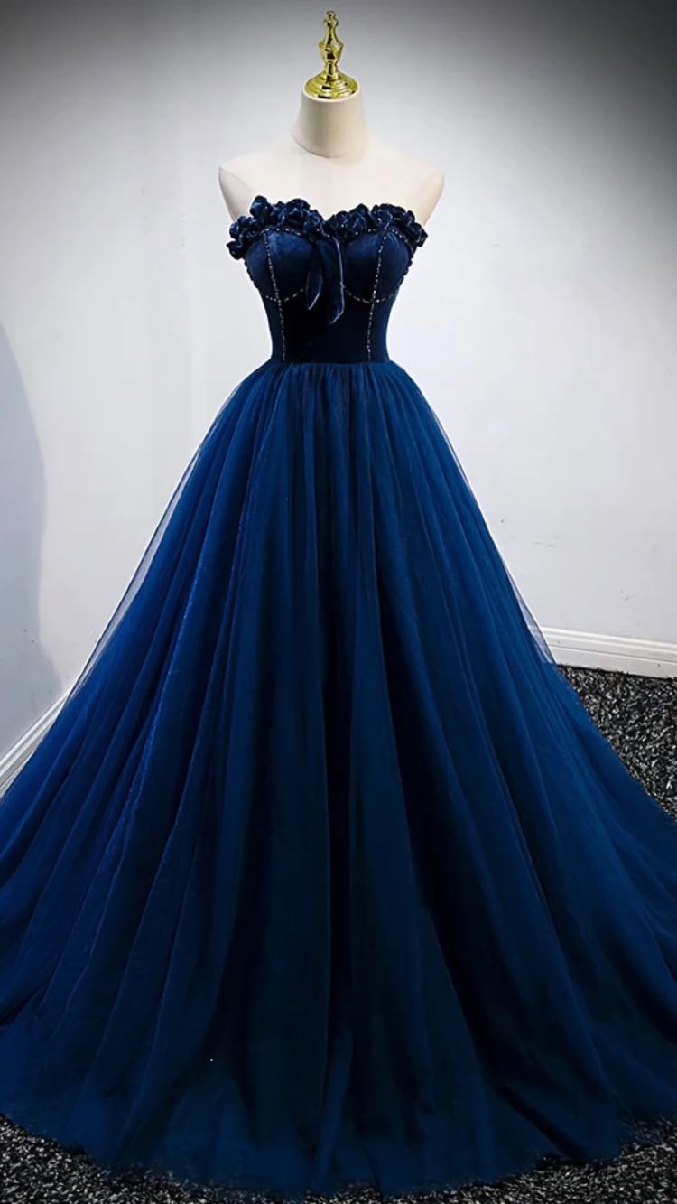 Strapless Blue A-line Prom Dress ,Elegant Evening Gown Y839 Simplepromdress Strapless Blue A-line Prom Dress ,Elegant Evening Gown Y839 Simplepromdress