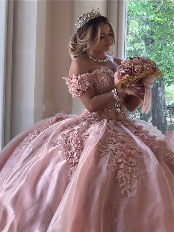 Luxurious Off The Shoulder Pink Ball Gown,Quinceanera Dress,Sweet 16 D Simplepromdress Luxurious Off The Shoulder Pink Ball Gown,Quinceanera Dress,Sweet 16 D Simplepromdress