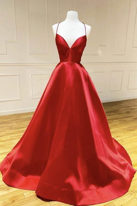 Red Satin Long Prom Dress Backless Formal Custom Simple Evening Dress Simplepromdress Red Satin Long Prom Dress Backless Formal Custom Simple Evening Dress Simplepromdress