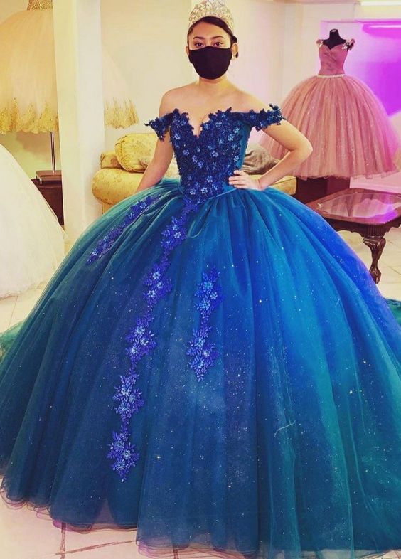 Elegant Off The Shoulder Blue Ball Gown,Princess Dress Y1085 Simplepromdress Elegant Off The Shoulder Blue Ball Gown,Princess Dress Y1085 Simplepromdress