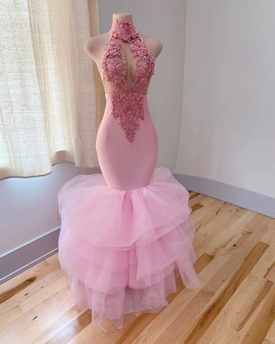 Sexy Pink Mermaid Evening Dress, Wedding Reception Dress Y818 Simplepromdress Sexy Pink Mermaid Evening Dress, Wedding Reception Dress Y818 Simplepromdress