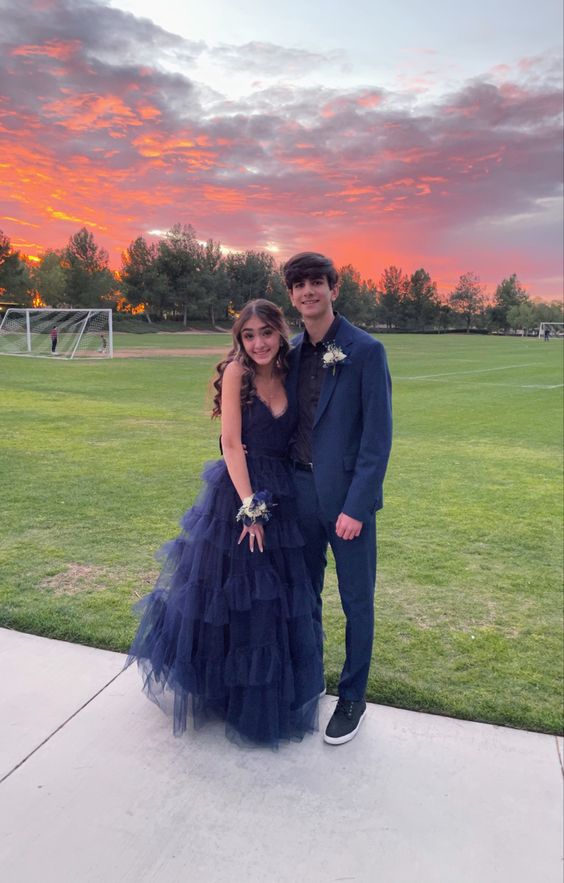 Elegant A-line V Neck Tiered Tulle Prom Dress,Charming Formal Graduati Simplepromdress Elegant A-line V Neck Tiered Tulle Prom Dress,Charming Formal Graduati Simplepromdress