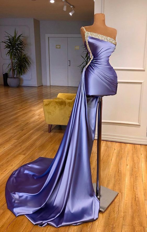 Purple formal dresses, beaded evening dresses, one shoulder evening dr Simplepromdress Purple formal dresses, beaded evening dresses, one shoulder evening dr Simplepromdress