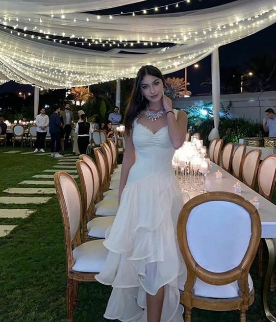 Modest A-line White Evening Dress Charming Formal Gown Y591 Simplepromdress Modest A-line White Evening Dress Charming Formal Gown Y591 Simplepromdress
