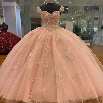 Sweetheart Quinceanera Dress Blush Pink Beaded Sweet 16 Dress Ball Gow Simplepromdress Sweetheart Quinceanera Dress Blush Pink Beaded Sweet 16 Dress Ball Gow Simplepromdress