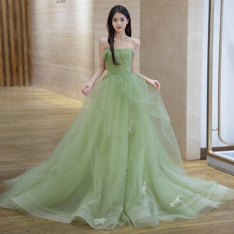 Beautiful Light Green Princess Tulle Long Evening Formal Dress, Light Simplepromdress Beautiful Light Green Princess Tulle Long Evening Formal Dress, Light Simplepromdress