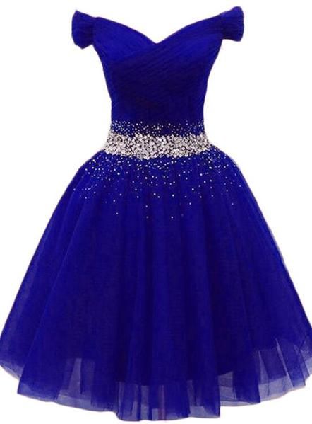 Charming Royal Blue Tulle Party Dress, Beaded Short Homecoming Dress Y Simplepromdress Charming Royal Blue Tulle Party Dress, Beaded Short Homecoming Dress Y Simplepromdress