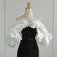 Gothic Black And White Evening Dress With Ruffles Formal Dress Y4383